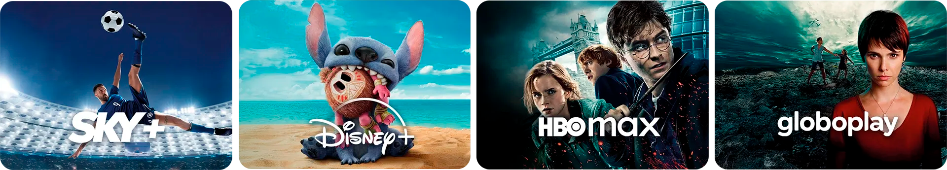 Sky+, Disney+, HBO Max e Globoplay